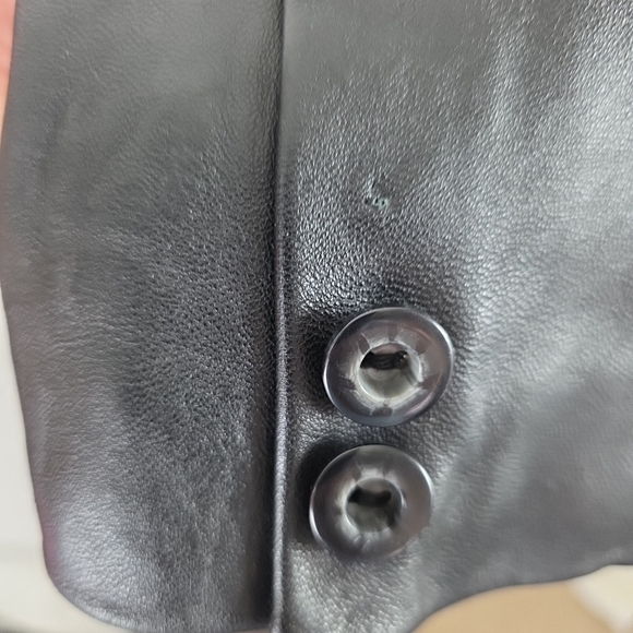 Venezia Black Leather Jacket Womens 18/20 XL Goth Grunge Matrix Vintage 90s - Picture 5 of 9